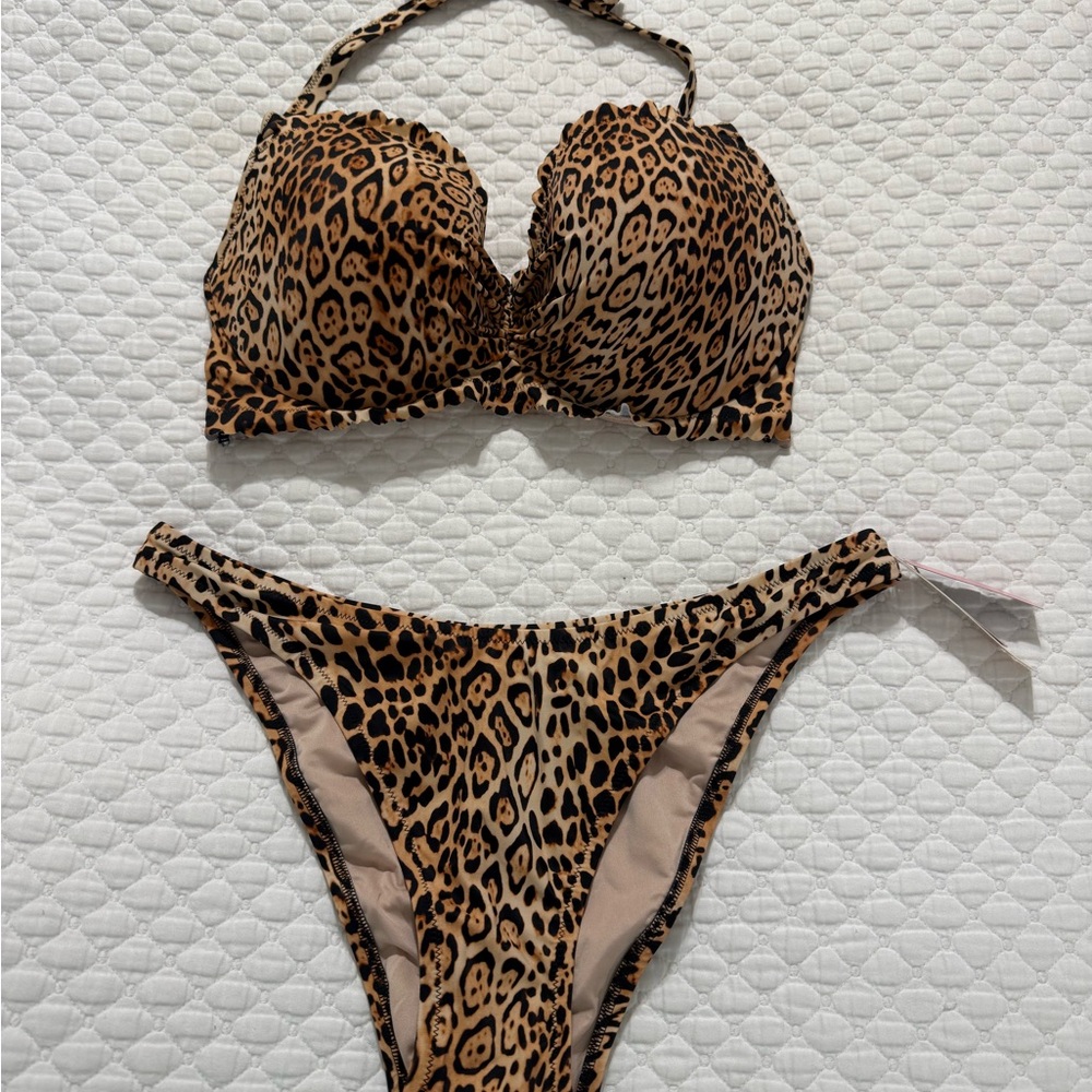 PINK Victoria's Secret Leopard Print Bikini